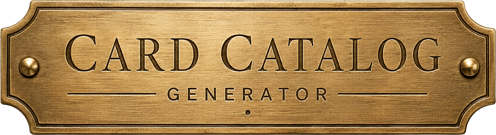 Card Catalog Generator